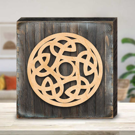 Celtic Spiral Wood Box Sign Wooden Wall Art by Celtic Art - Celtic Decor - 953164B-0