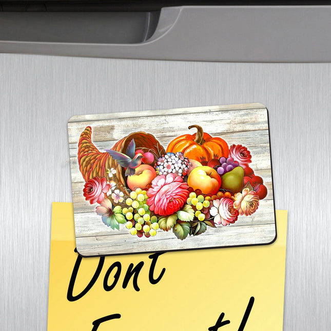 Prosperity Cornucopia Refrigerator Wooden Magnets Set of 3-0