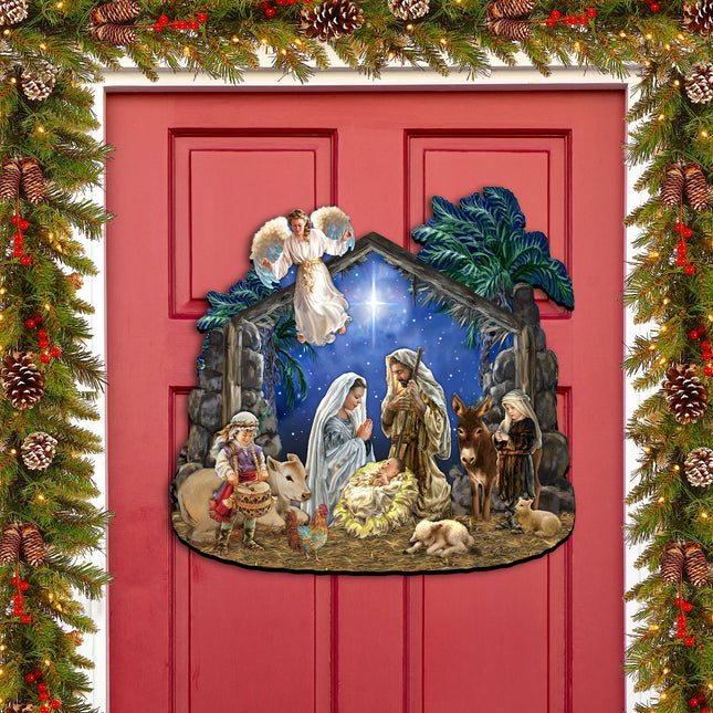 Nativity with Angel Holiday Door Decor by D. Gelsinger - Nativity Holiday Decor - 8652760H-0