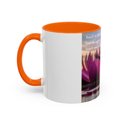 Ageless Hippie Soul Mug | 11oz Accent Cup with Lotus & Uplifting Quote