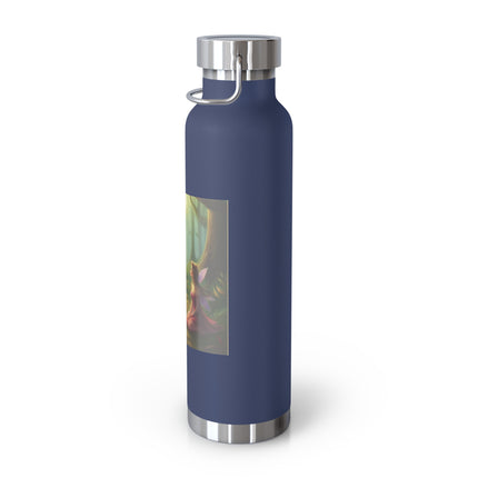22oz Insulated Bottle — Enchanted Forest Cat & Girl Illustration