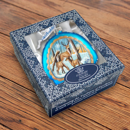 Deer Love Glass Ornament by G. DeBrekht - Wildlife Holiday Decor - 756-011-3