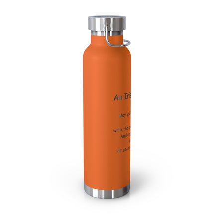Irish Blessing Copper Flask | 22oz Insulated Bottle for Travel