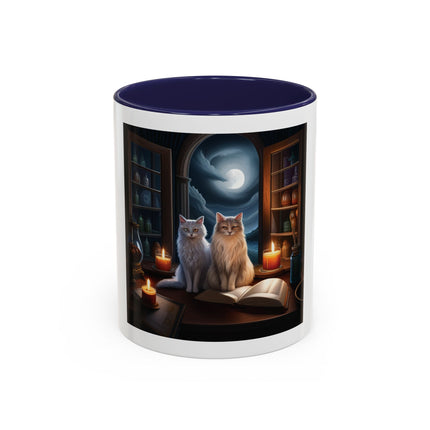 Moonlit Witch Cats Coffee Mug — Gothic Cat Magic Tea Cup (11/15oz)