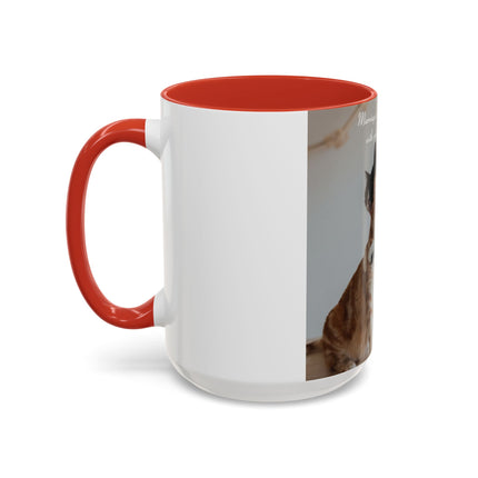 Cat Lovers Accent Mug – 15oz Ceramic Cup with Sleepover Quote