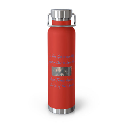 Inspirational Insulated Water Bottle - 22oz Stainless Steel with Saint Thomas Aquinas Quote
