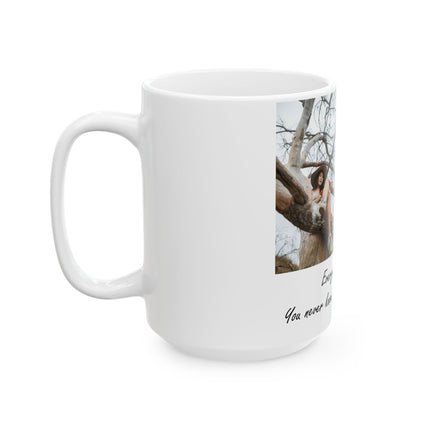 BYOB Ceramic Mug - Bring Your Own Book Coffee Cup for Book Lovers - 15oz