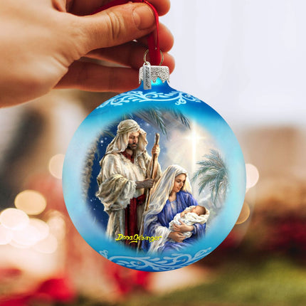 Holy Night Glass Ornament by D. Gelsinger - Nativity Holiday Decor - 71152-1618-2