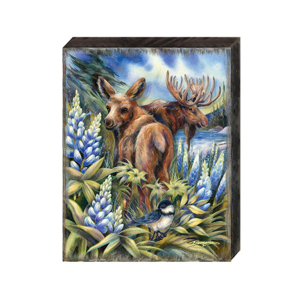 Easily AƒMoosed in Lupine Wooden Wall Art by J. Bergsma - Nature Wildlife Decor - 85922948B-JB-4