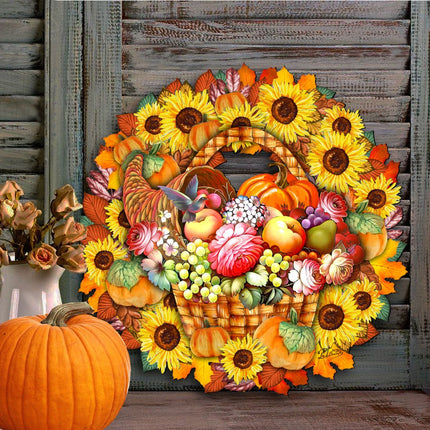 Thanksgiving Holiday Door Wreath by G. DeBrekht - Thanksgiving Halloween Decor - 8185305-5H-1