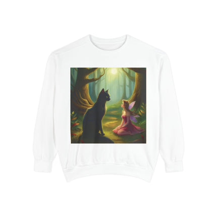Fairy Princess & Black Cat Forest Sweatshirt
