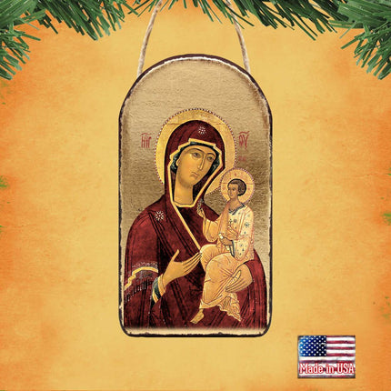 Virgin Mary Religious Orthodox Sacred Icon Ornament - Inspirational Icon Decor - 87063-1
