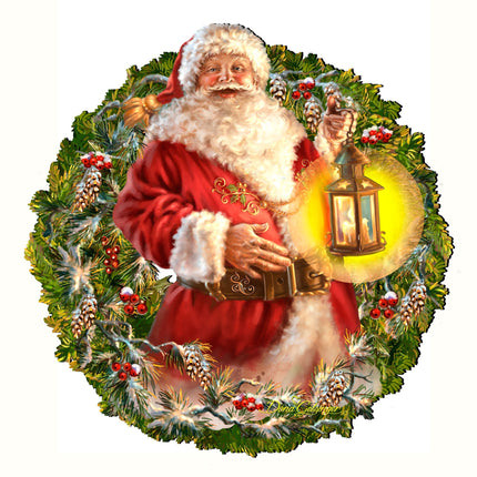 Enchanted Christmas Santa wreath Door Decor by D. Gelsinger - Christmas Decor - 8461051H-1003-4