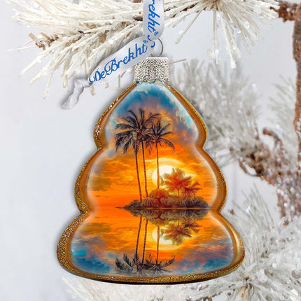Nautical Christmas Ornaments - Sunset Keepsake Glass Ornaments by G. Debrekht - Christmas Decor - 777412-3