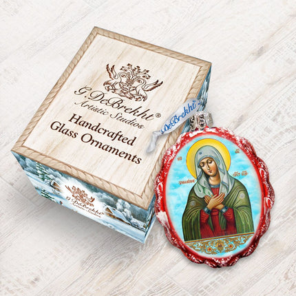 Mother of God Tenderness Mercury Glass Ornament by G. DeBrekht - Nativity Holiday Decor - 772023-2