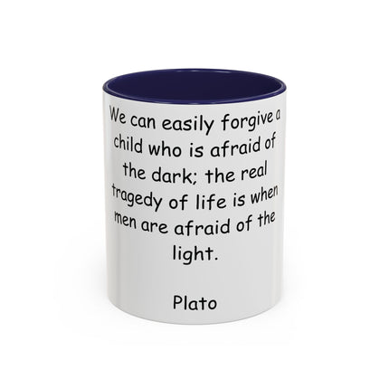 Plato Quote Ceramic Mug – 11oz Accent Cup for Daily Wisdom