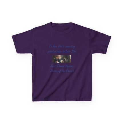 Kids Faith Tee – Saint Thomas Aquinas Quote – Heavy Cotton