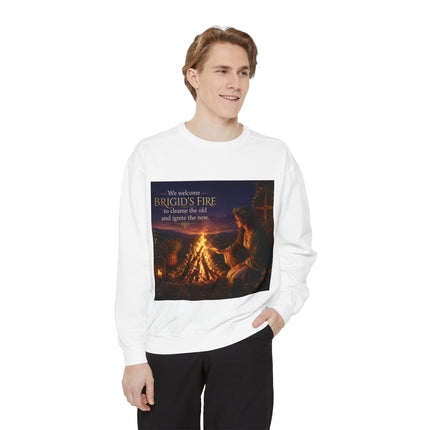 Brigid's Fire Sweatshirt — Celtic Pagan Imbolc Winter Ritual Crewneck