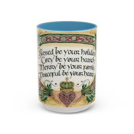 Celtic Holiday Blessings Mug – 15oz Accent for Cozy Gatherings