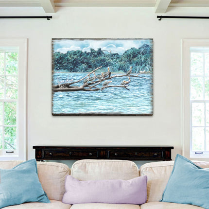 Island Paradise Seabirds Wooden Coastal Wall Art by Nature Wonders - Coastal Sea-Life Decor - 95252-7B-0