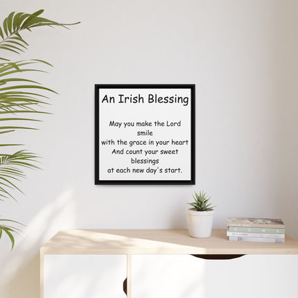 Canvas Wall Art — “An Irish Blessing” Framed Matte Print