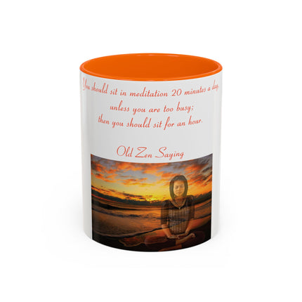 Zen Quote Accent Mug – 11oz Ceramic Cup for Meditation Lovers