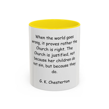 G.K. Chesterton Quote Accent Coffee Mug — Inspirational Christian Coffee Cup (11/15oz)