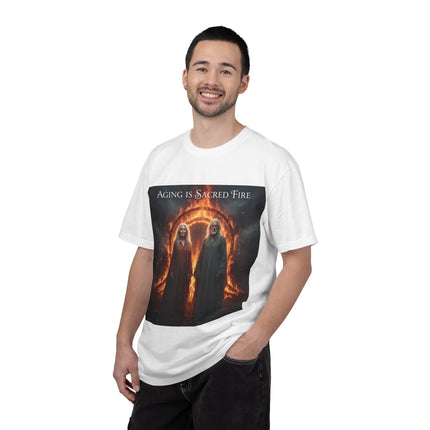Aging Is Sacred Fire T-Shirt — Mystic Elder Flames Graphic Tee