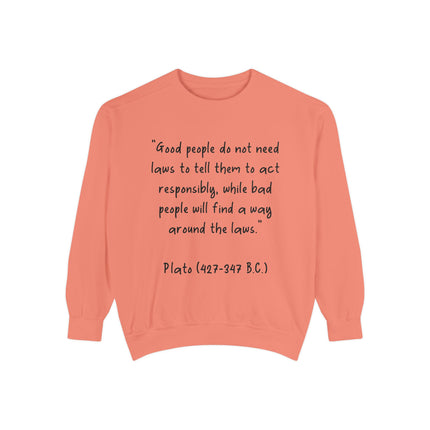 Plato Quote Sweatshirt – Unisex Garment-Dyed Cozy Wisdom Top