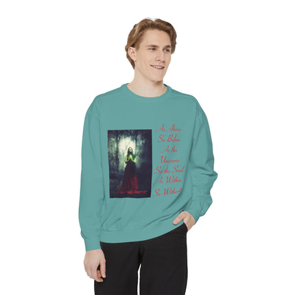 Inspirational Sweatshirt – “As Above So Below” Wiccan Design (Unisex)