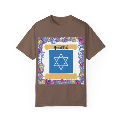 Happy Hanukkah Tee – Unisex Garment-Dyed Shirt for the Festival of Lights