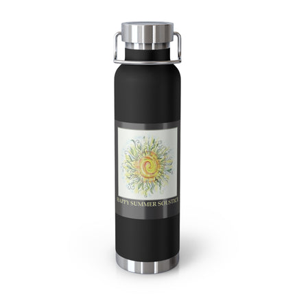 Happy Summer Solstice Copper Vacuum Bottle — 22oz Sun & Greenery
