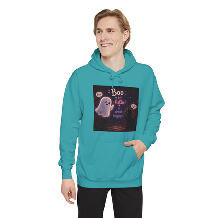 Cute Ghost 'Boo Is Just Hello' Halloween Hoodie