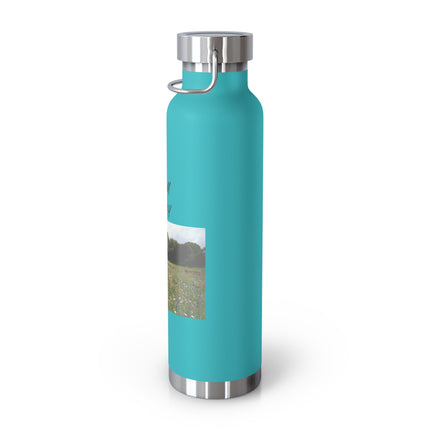 Bloom Wildly Insulated Water Bottle - 22oz Copper Travel Flask for Nature Lovers