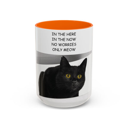 ‘Only Meow’ 15oz Accent Mug – Whimsical Cat Quote for Daily Calm