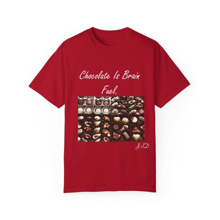 Chocolate Is Brain Fuel Tee – Unisex Garment-Dyed T-Shirt