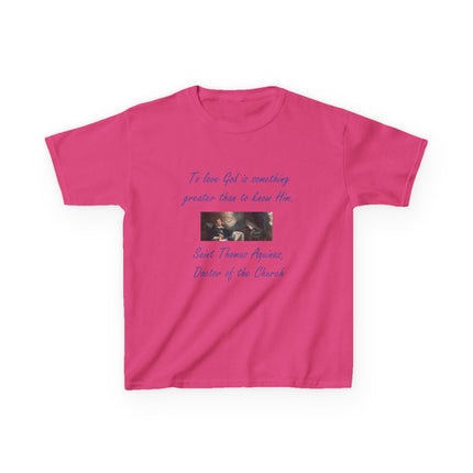 Kids Faith Tee – Saint Thomas Aquinas Quote – Heavy Cotton