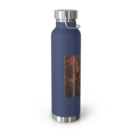 22oz Copper Vacuum Bottle — Autumn Leaves Cider Design