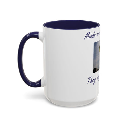 Parachute Quote Accent Mug – 15oz Ceramic Cup for Open Minds