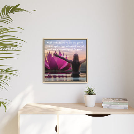 Framed Wall Art - 'Ageless Hippie' Inspirational Yoga Canvas