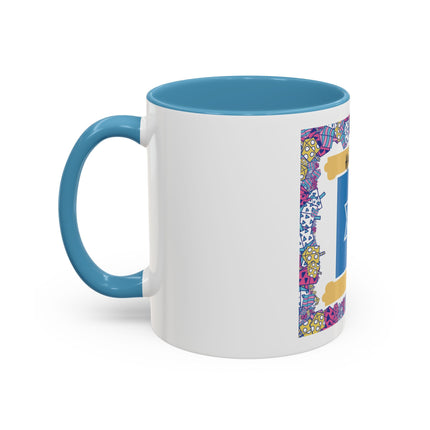 Hanukkah Star of David Accent Coffee Mug — Festive Dreidel Border 11/15oz