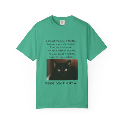 Unisex Cat-Themed T-Shirt – "Please Don't Hurt Me" Design