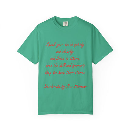 Inspirational Unisex Garment-Dyed T-Shirt - 'Speak Your Truth' Quote