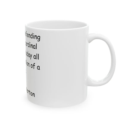 Defend Virtue Mug – 11oz Ceramic | G.K. Chesterton Design