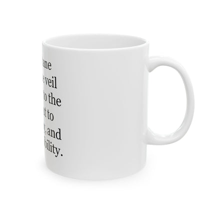Beltane Quote Mug — 'On Beltane night, the veil thins...' Ceramic Pagan Coffee Cup