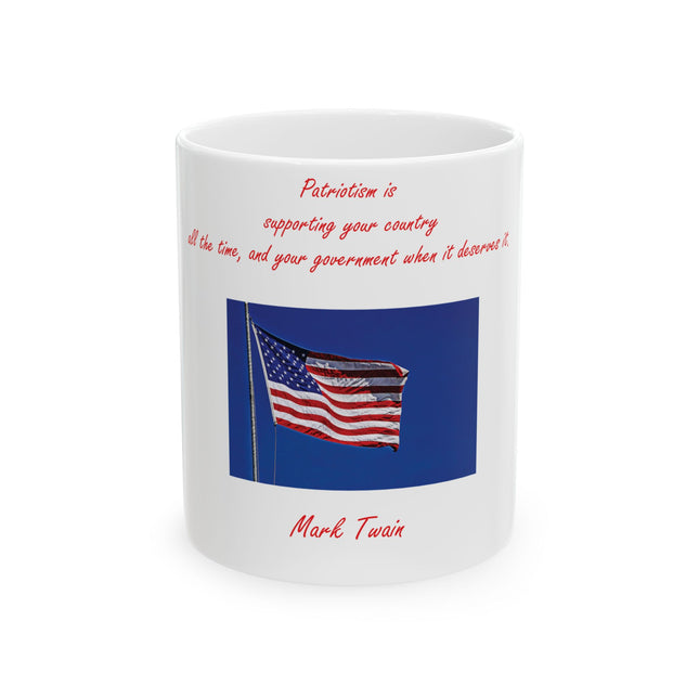 Mark Twain Quote Mug – 11oz Patriotic Ceramic Cup for Daily Joy