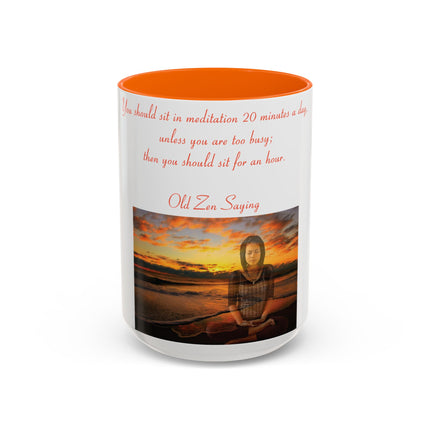Zen Quote Accent Mug – 15oz Ceramic Cup for Mindful Mornings