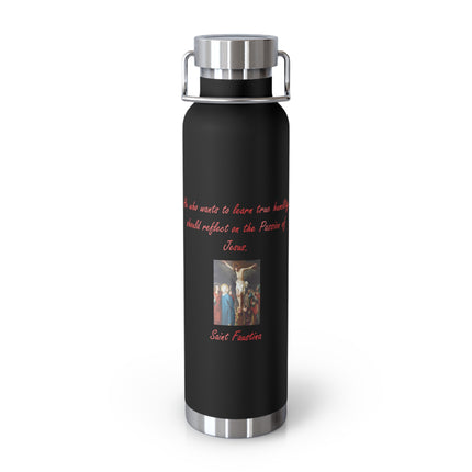 22oz Copper Bottle – Reflect on Jesus – Saint Faustina Design