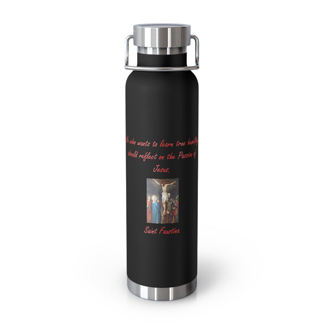 22oz Copper Bottle – Reflect on Jesus – Saint Faustina Design