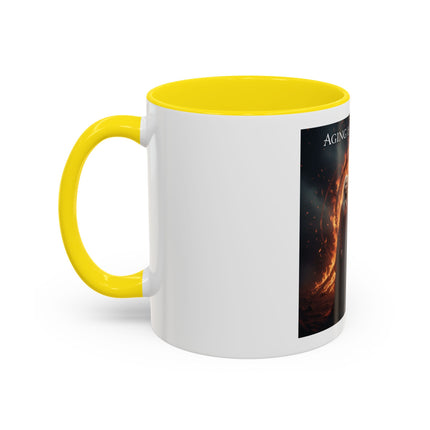 Aging Is Sacred Fire Coffee Mug — Fantasy Elder Couple Accent Mug (11/15oz)